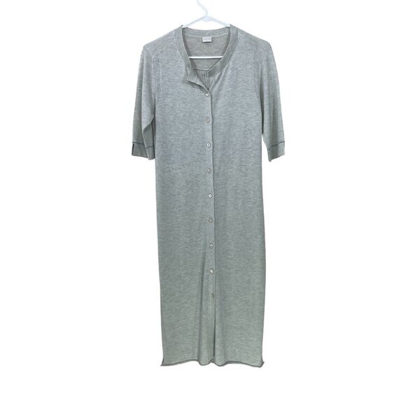 POETRY Size 2 Women Silk/Cashmere Long Duster Cardigan Short Sleeve Gray - Picture 1 of 8